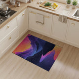 Vibrant Sunset Mountains Winding River Rug