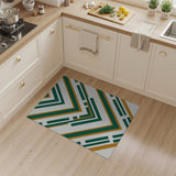 Green and Gold Chevron Geometric Area Rug