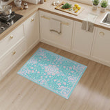 Floral Vintage Teal Floral Vintage Area Rug