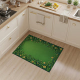 Lush Green Ivy Frame with Yellow Flowers Area Rug