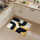 Bold Black Gold Geometric Area Rug