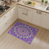 Purple Floral Vintage Purple Floral Mandala Area Rug