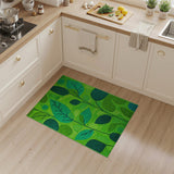 Vibrant Green Leaf Abstract Area Rug