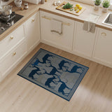 Navy Blue Deer Silhouette Area Rug