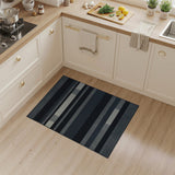 Modern Black White Striped Woven Rug