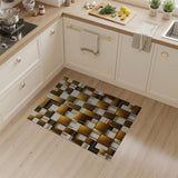 Gold and Silver Gold Geometric Modern Area Rug