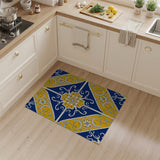Navy Blue Gold Persian Pattern Area Rug