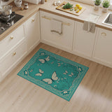 Teal Butterfly Meadow Vintage Area Rug