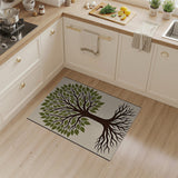 Tree of Life Green Area Rug with Roots