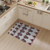 Ornate Red Blue Heritage Tribal Shield Rug