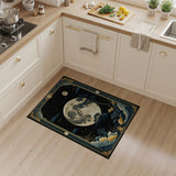 Ornate Moonlit Pines Night Sky Area Rug
