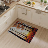 Autumn Forest Path Orange Area Rug