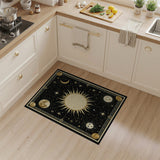 Celestial Gold Sun Moon Boho Area Rug