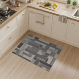 Washable Modern Geometric Grey Area Rug - Low Pile & Non-Slip