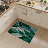 Abstract Area Green Abstract Green Leaves Area Rug