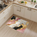 Abstract Area Pink Gold Marble Abstract Area Rug