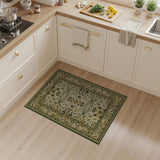 Green Ivory Floral Traditional Persian Area Rug