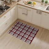 Geometric Modern Red Snowflake Plaid Area Rug