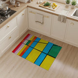 Vibrant Grid Multi-Color Geometric Area Rug