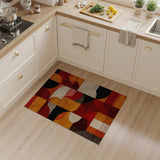 ODIKA Washable Abstract Geometric Area Rug, Low Pile Non-Slip Mid-Century Modern Rug