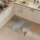 Beige and Neutral Abstract Wave Area Rug