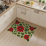 Vibrant Poinsettia Floral Area Rug
