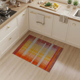 Vibrant Orange-Yellow Geometric Striped Area Rug