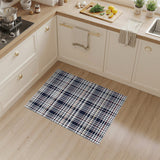 Grey Navy Plaid Area Rug