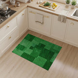 Green Shag Patchwork Geometric Rug