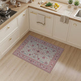 Traditional Persian Blush Pink Persian Floral Medallion Rug