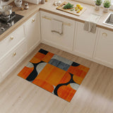 Geometric Modern Orange Vibrant Orange Geometric Abstract Area Rug