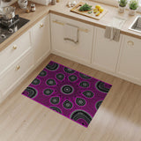 Vibrant Pink Black Tribal Mandala Area Rug