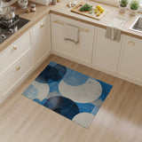 Abstract Overlapping Blue Circles Area Rug