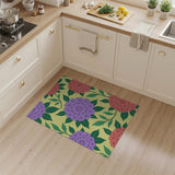 Vibrant Purple Red Chrysanthemum Yellow Area Rug
