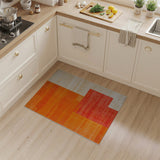 Bold Orange Block Geometric Area Rug