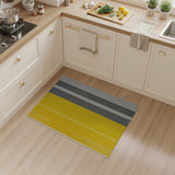 Bold Yellow Grey Vertical Stripe Area Rug