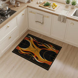 Fiery Basketball Hoop Flames Area Rug