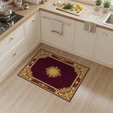 Red Gold Ornate Medallion Persian Area Rug