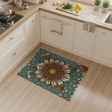 Teal Geometric Sunburst Southwestern Area Rug
