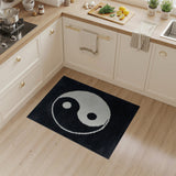 Yin Yang Black White Shag Area Rug