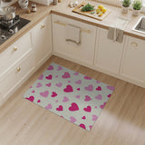 Whimsical Pink Hearts Scatter Area Rug