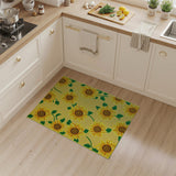 Floral Vintage Yellow Vibrant Sunflower Yellow Area Rug