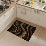 Dynamic Wavy Brown Tan Area Rug