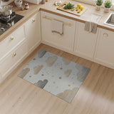 Beige and Neutral Dreamy Clouds Stars Nursery Area Rug