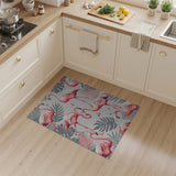 Pink Pink Flamingo Monstera Leaf Area Rug