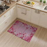 Floral Vintage Pink Cherry Blossom Floral Area Rug