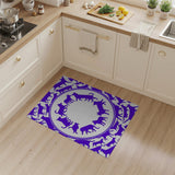 Purple Dog Silhouette Circle Area Rug