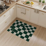 Rustic Green Barn Checkerboard Farmhouse Rug
