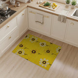 Vintage Yellow Daisy Floral Area Rug