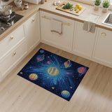 Vibrant Cosmic Planets Space Area Rug